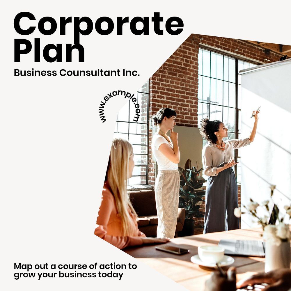 Corporate plan Facebook post template, editable design