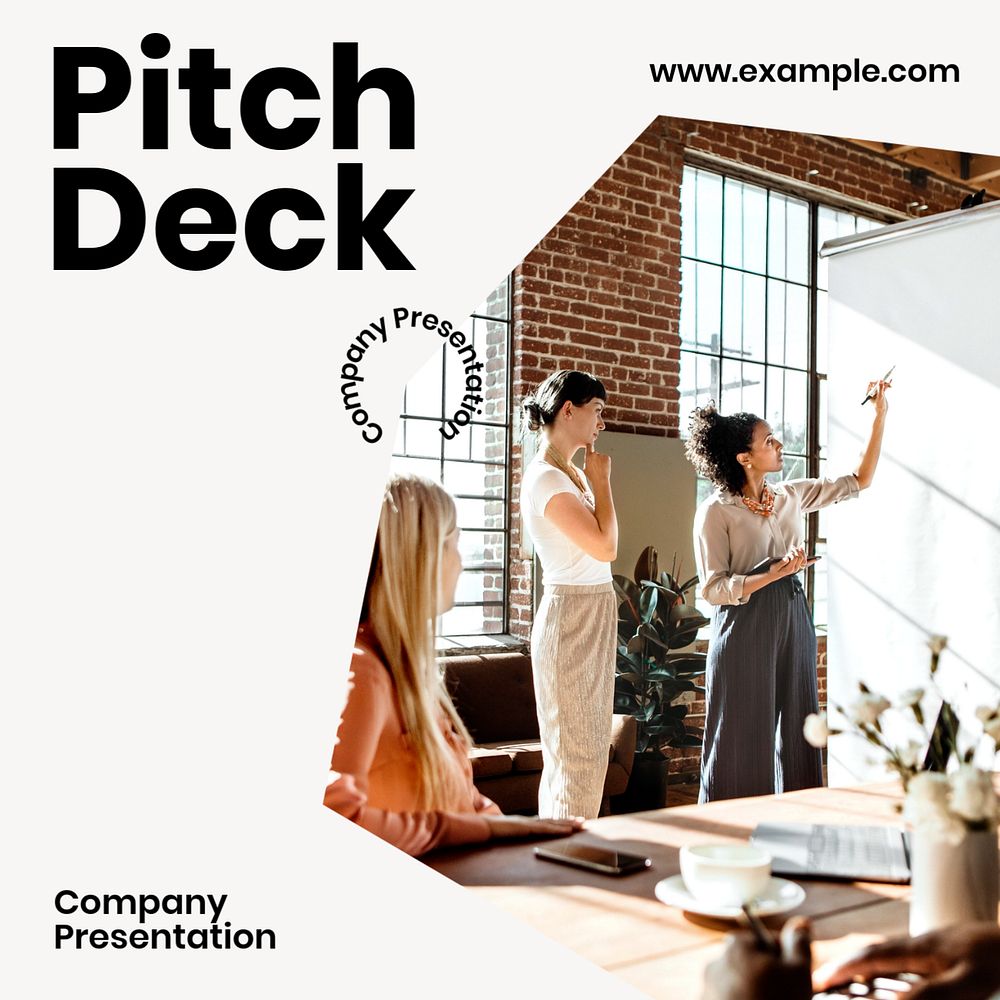 Pitch deck Instagram post template, editable text