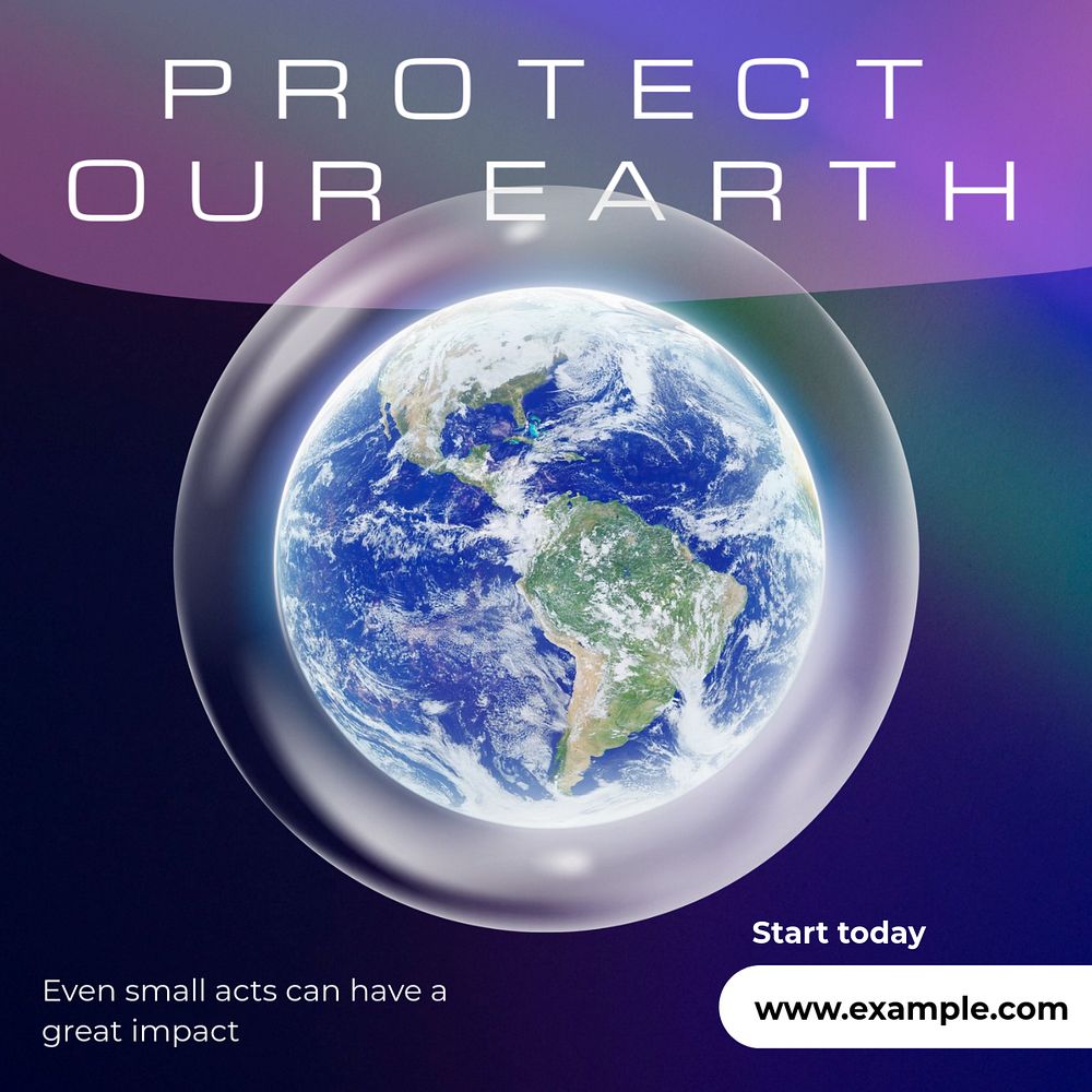 Protect our Earth Instagram post template, editable text