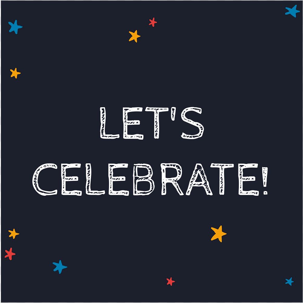 Let's celebrate! Instagram post template, editable text