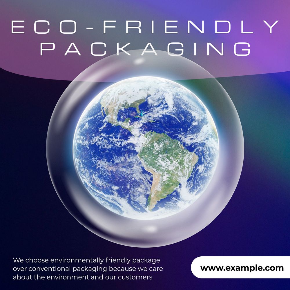 Eco-friendly packaging Instagram post template, editable text