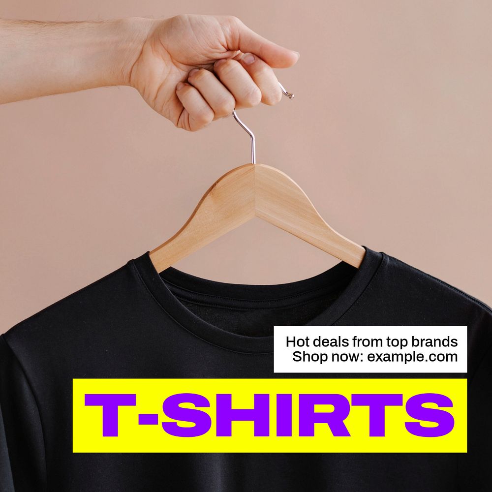 T-shirts Instagram post template, editable text