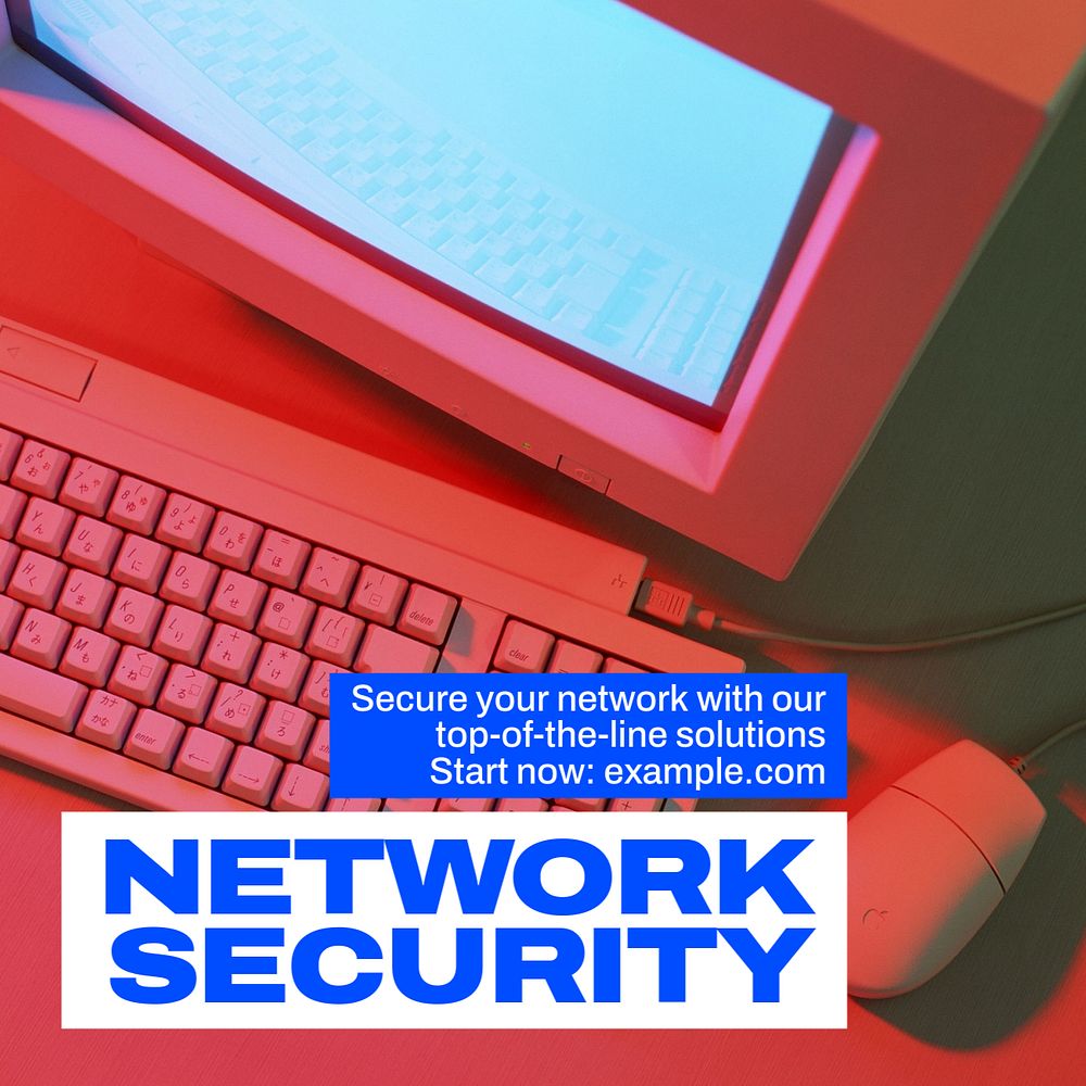 Network security Instagram post template, editable text