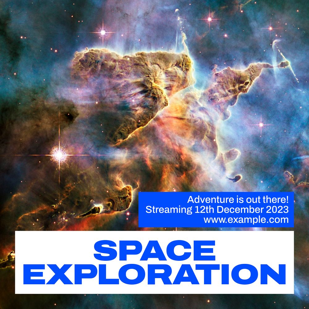 Space universe poster Instagram post template, editable text