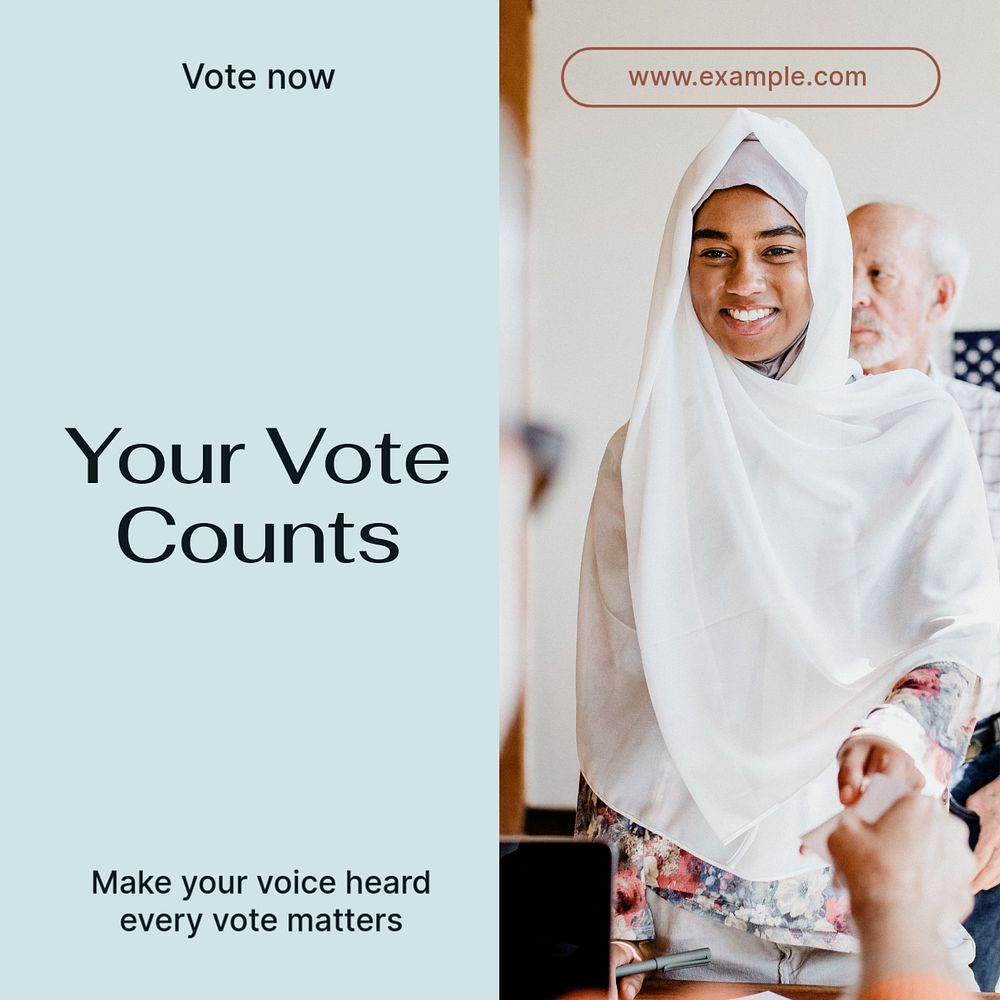 Voting Instagram post template, editable text