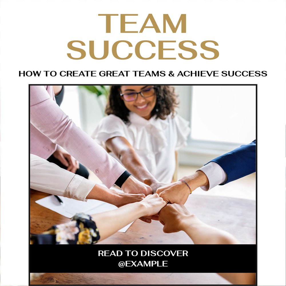 Team success Instagram post template, editable text