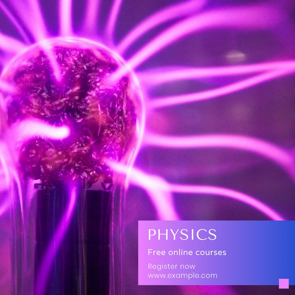 Physics class Facebook post template, editable design