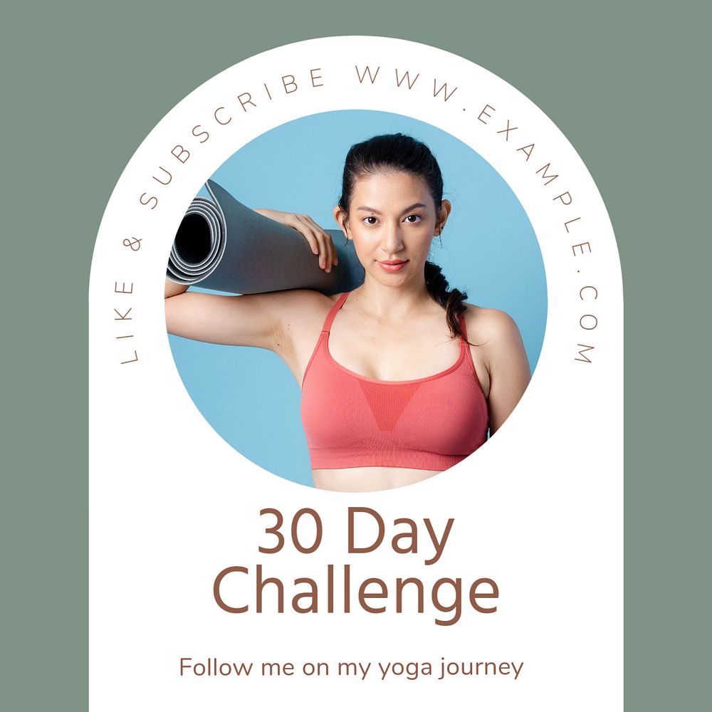 30 day challenge post template, editable social media design