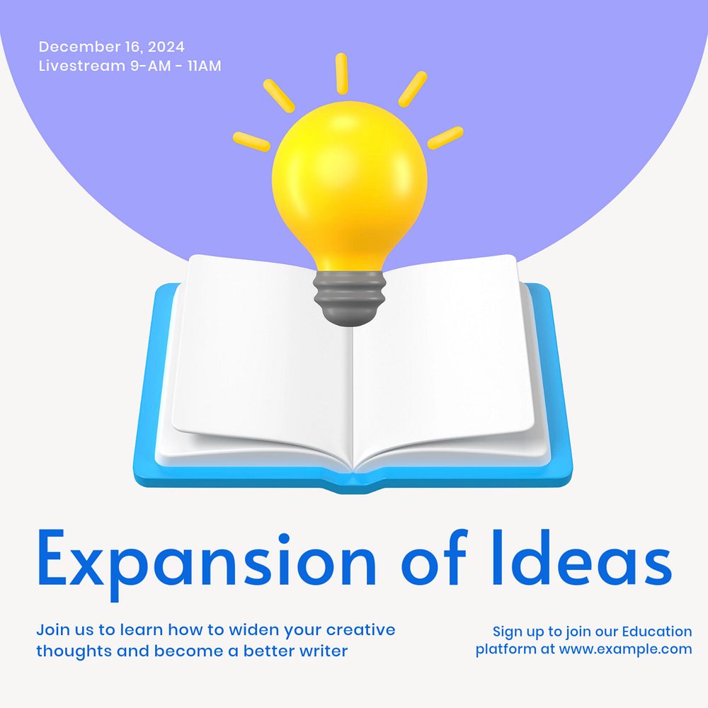 Expansion of ideas Instagram post template, editable text