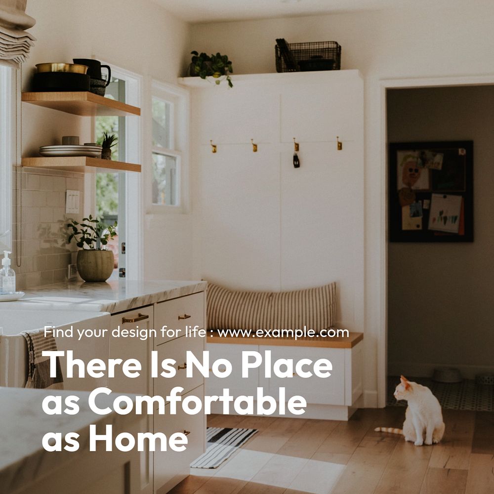 Home design Instagram post template, editable text