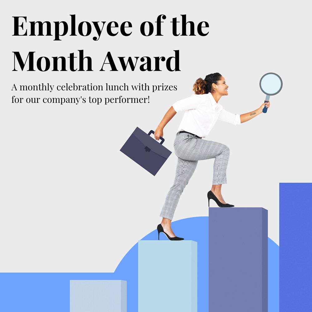 Employee of the month Instagram post template, editable text