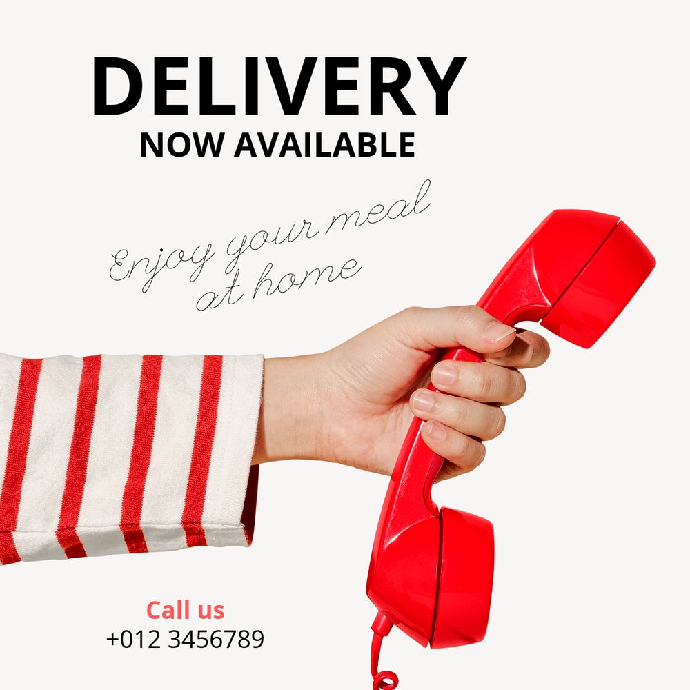 Delivery now available Facebook post template, editable design