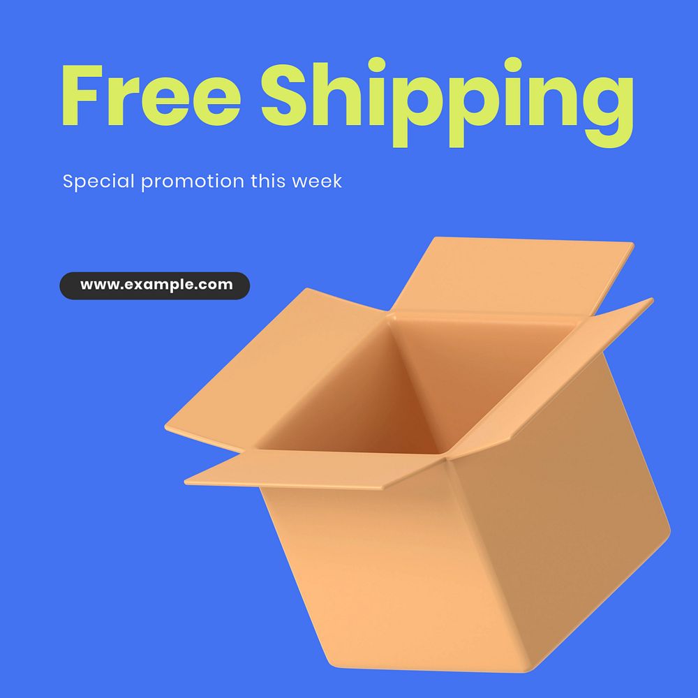 Free shipping Instagram post template, editable text