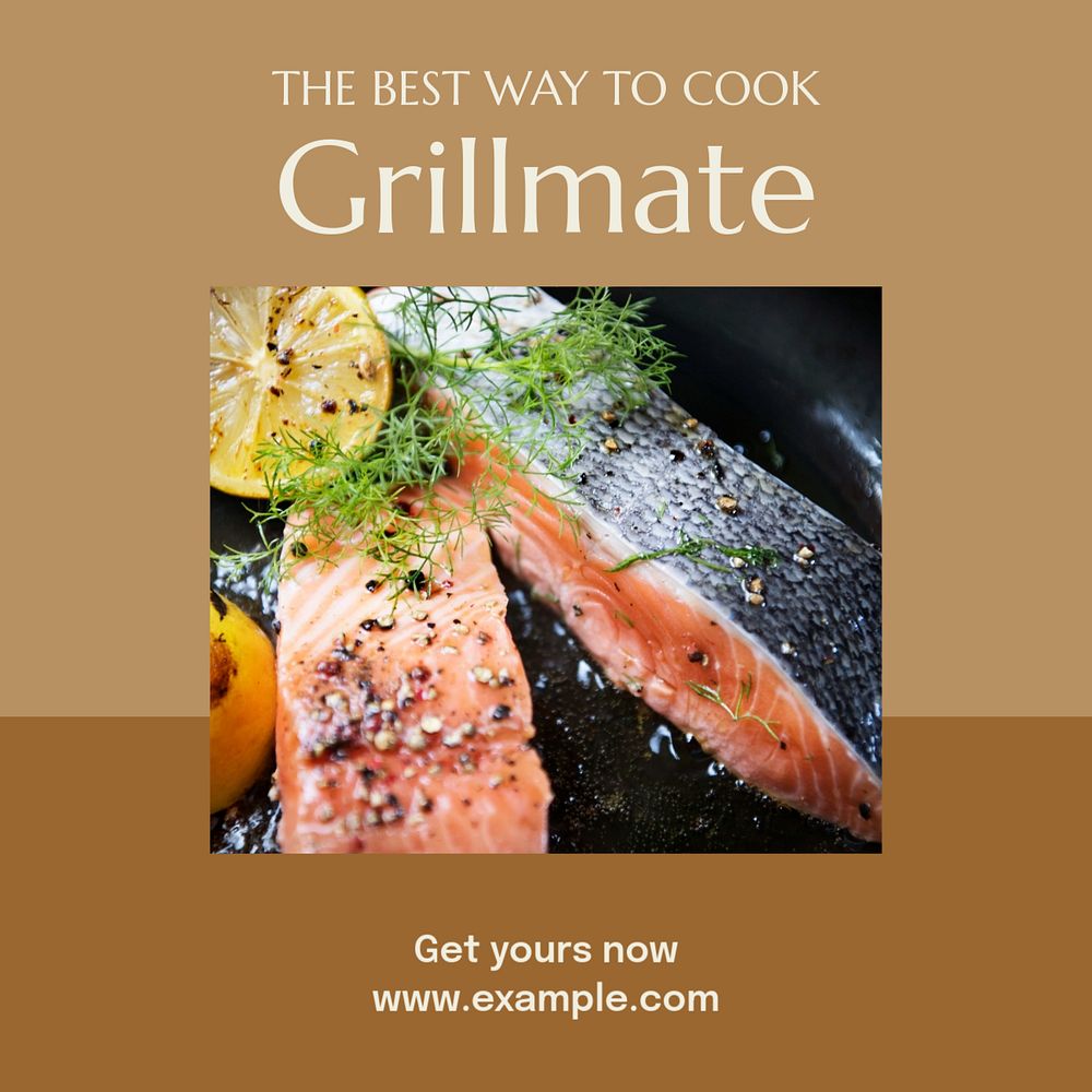 Grilling Instagram post template, editable text