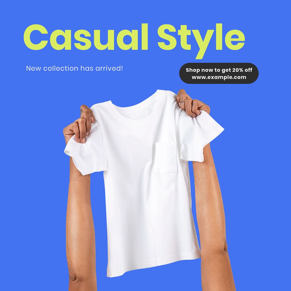 Casual fashion Instagram post template, editable text