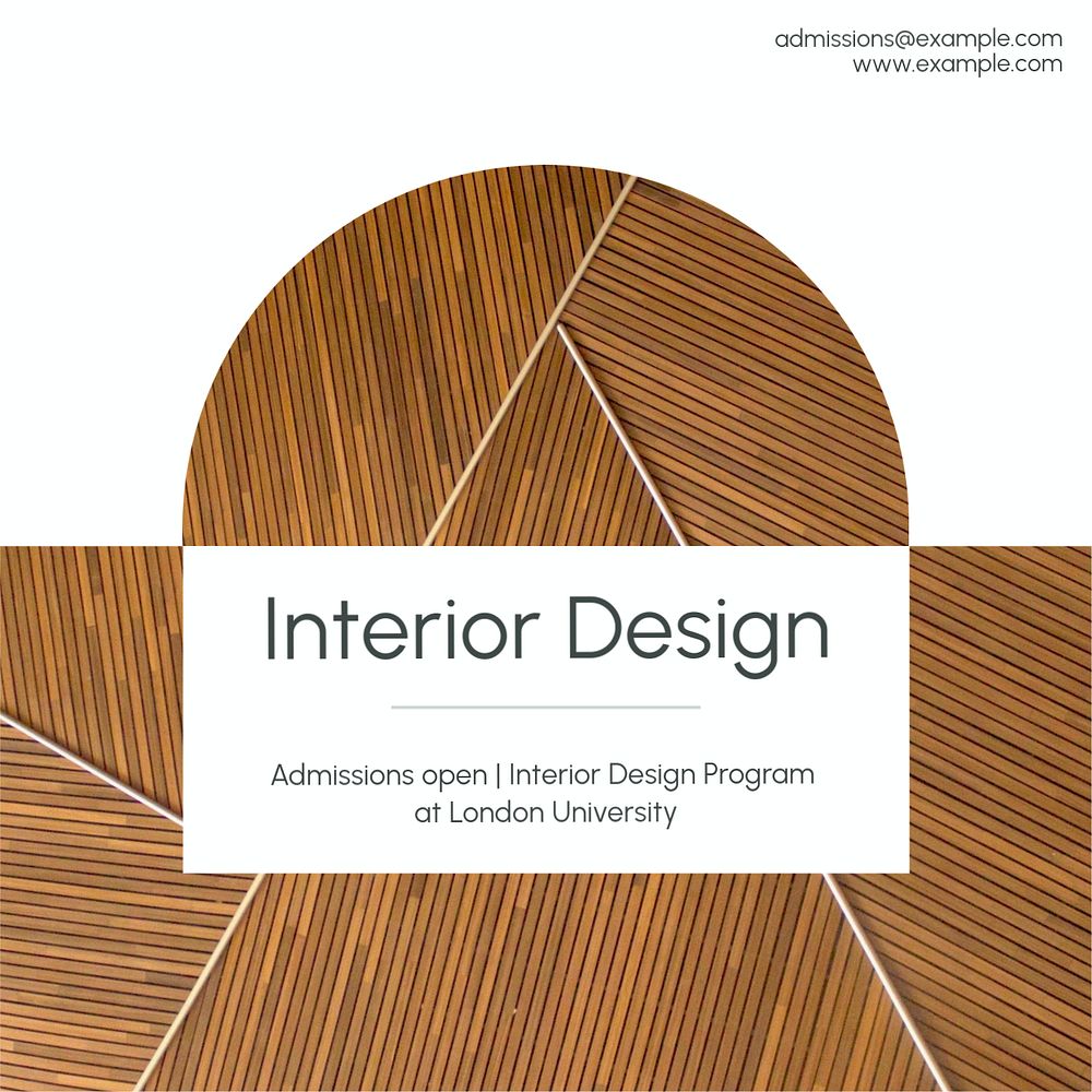 Interior design Instagram post template, editable text