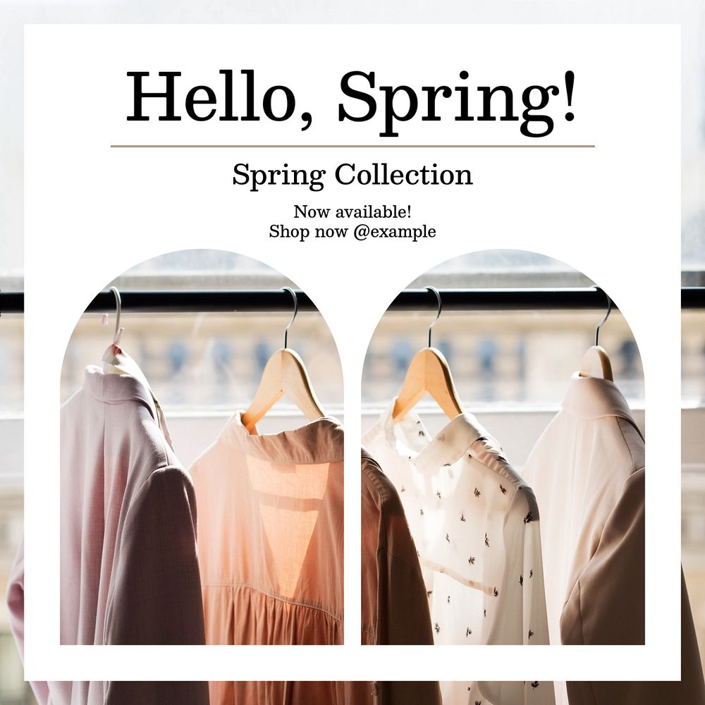 Spring collection Instagram post template, editable text