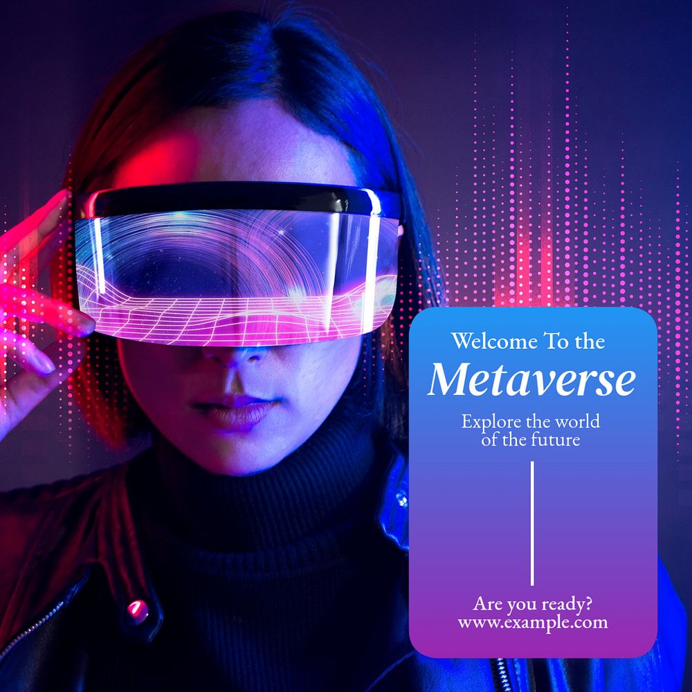 Metaverse Instagram post template, editable text