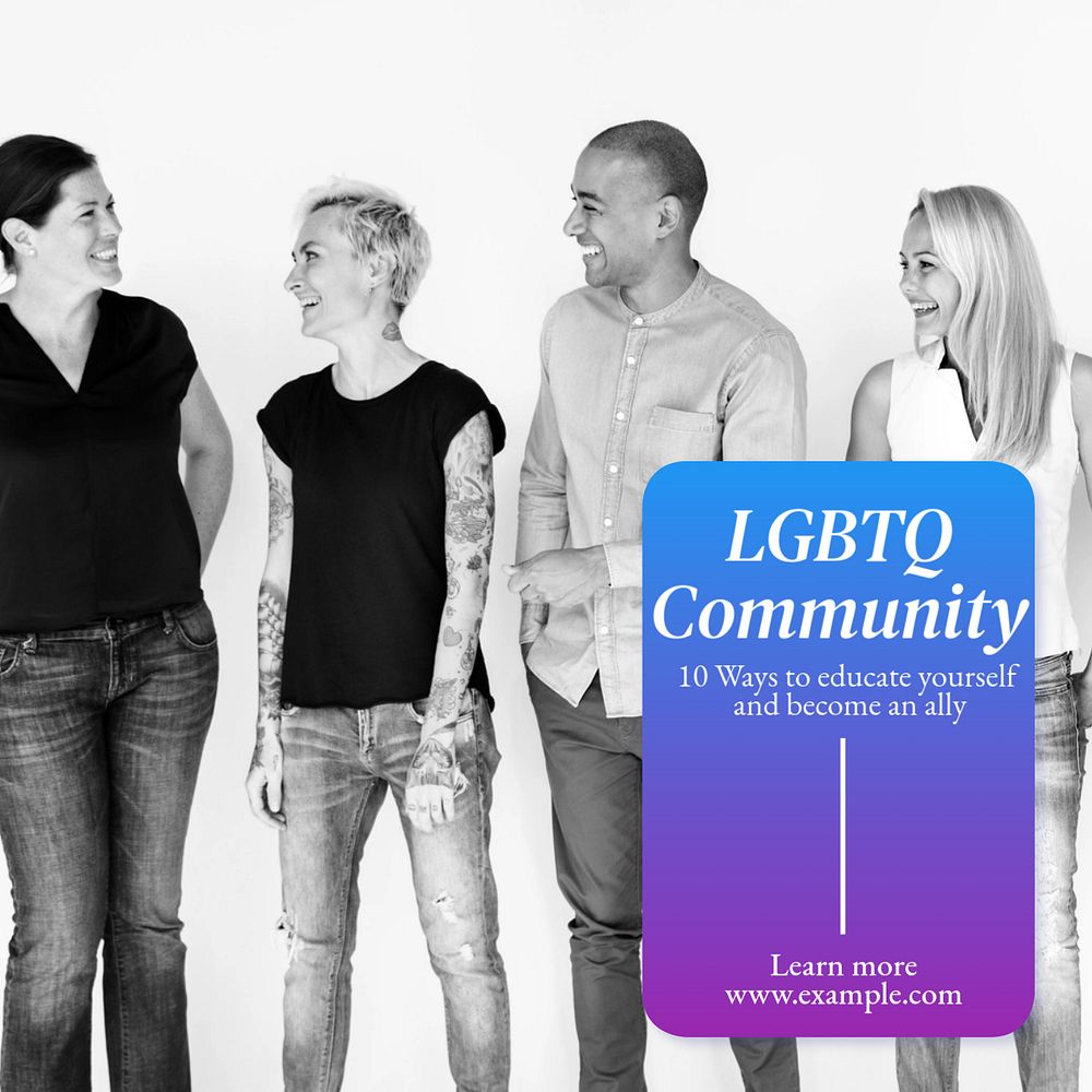 LGBTQ community Instagram post template, editable text