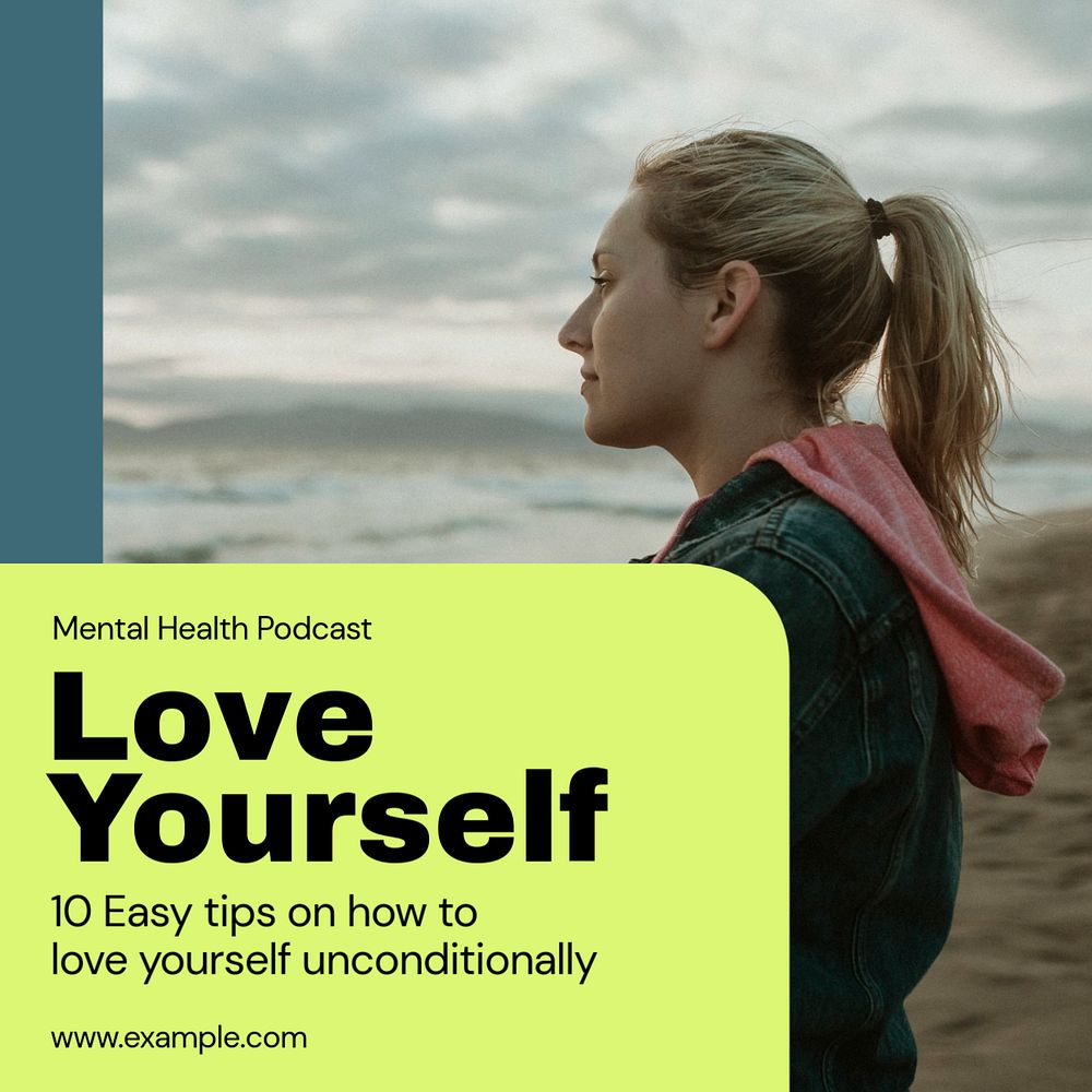 Love yourself Instagram post template, editable text