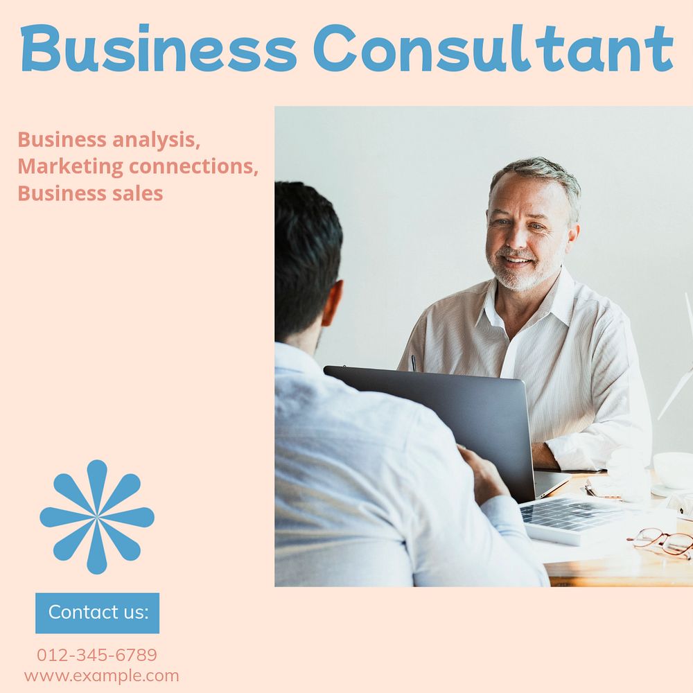 Business consultant Instagram post template, editable text