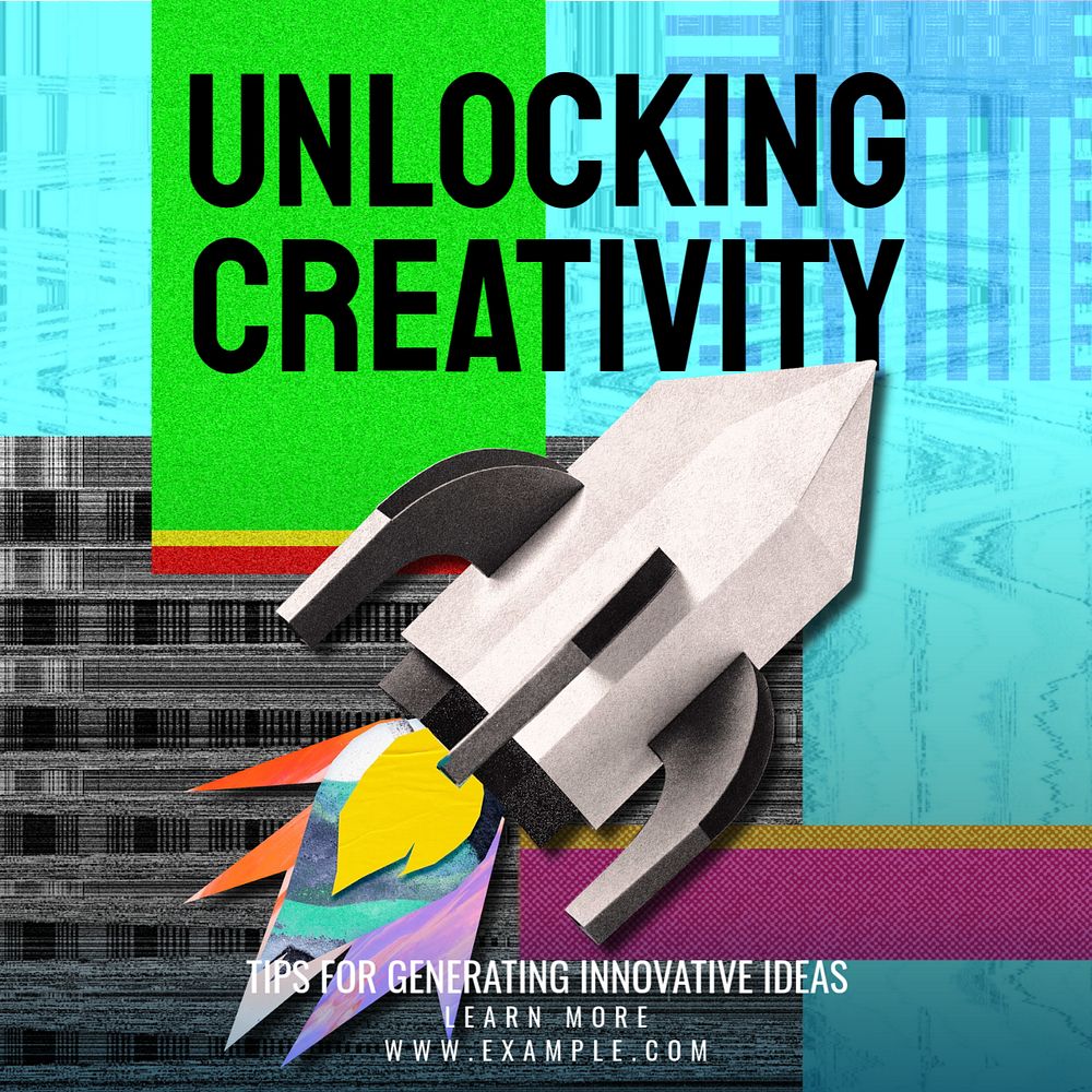 Unlocking creativity Instagram post template, editable text