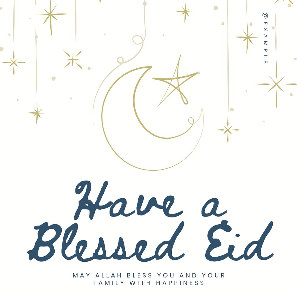 Have a blessed Eid Facebook post template, editable design