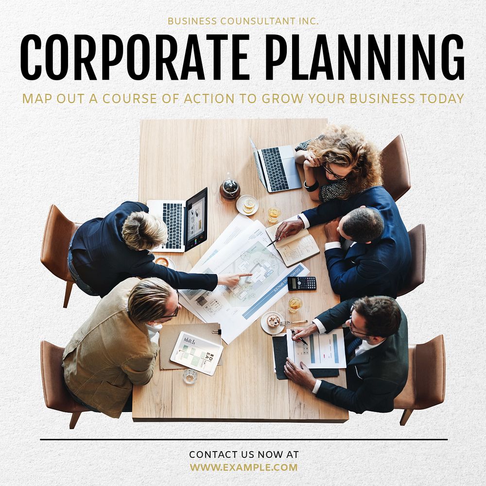 Corporate plan Instagram post template, editable text