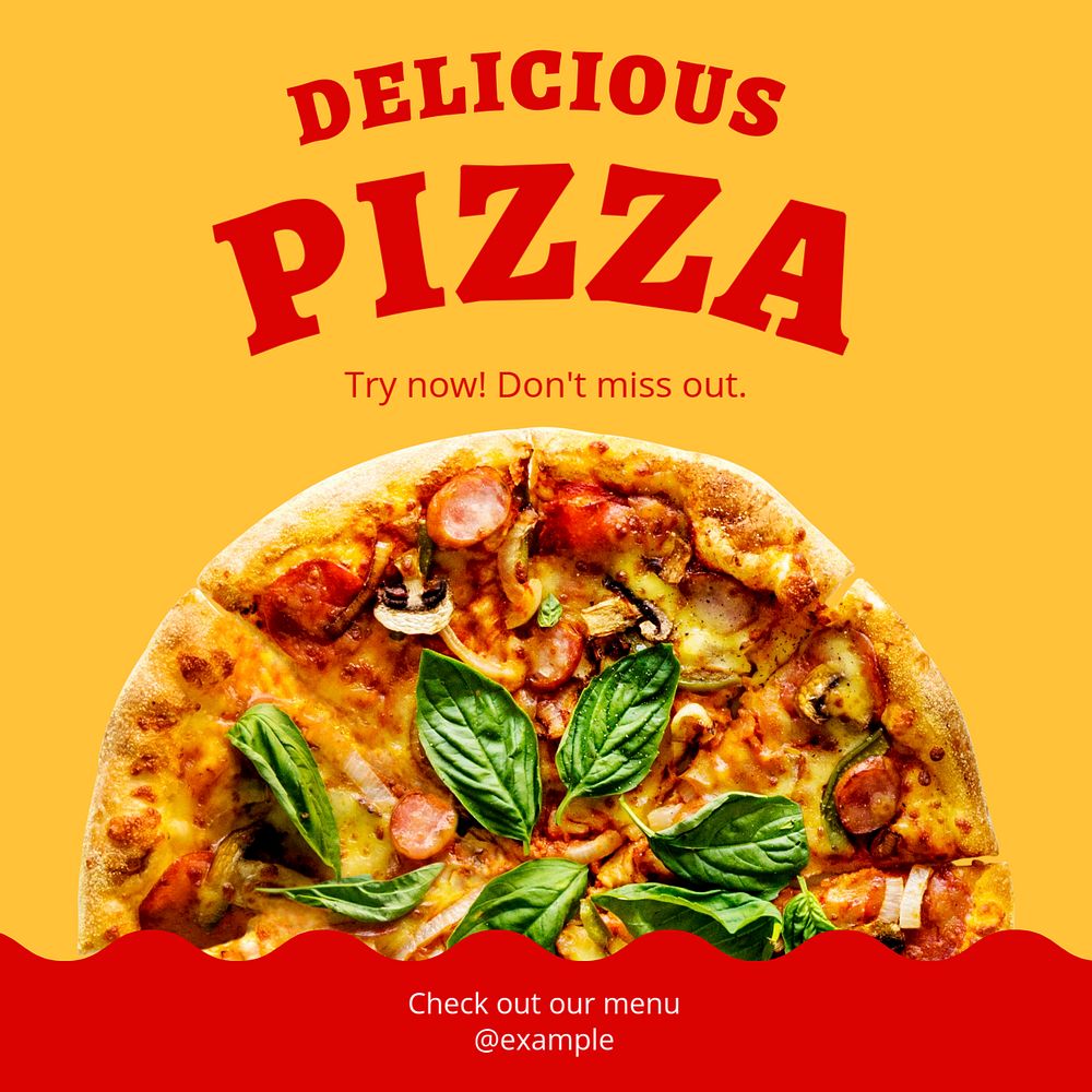 Pizza & restaurant Facebook post template, editable design