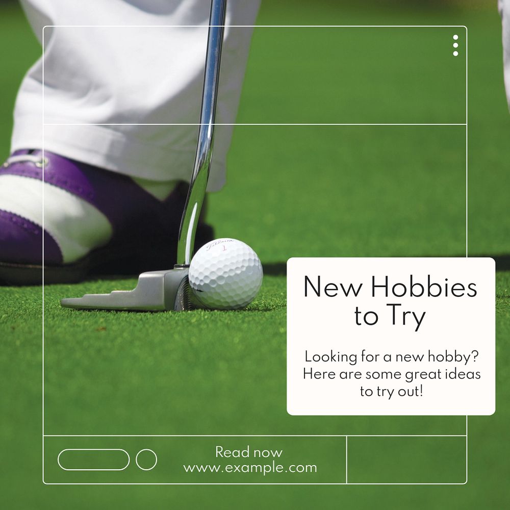 Hobbies Instagram post template, editable text