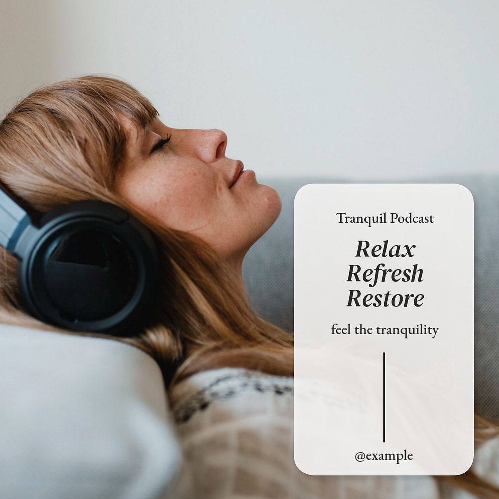 Relax, refresh & restore Instagram post template, editable text