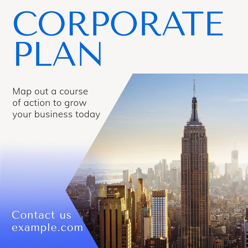 Corporate plan Facebook post template, editable design