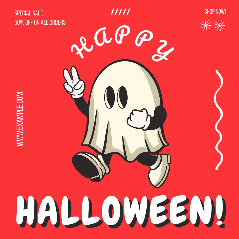 Halloween sale Instagram post template, editable text