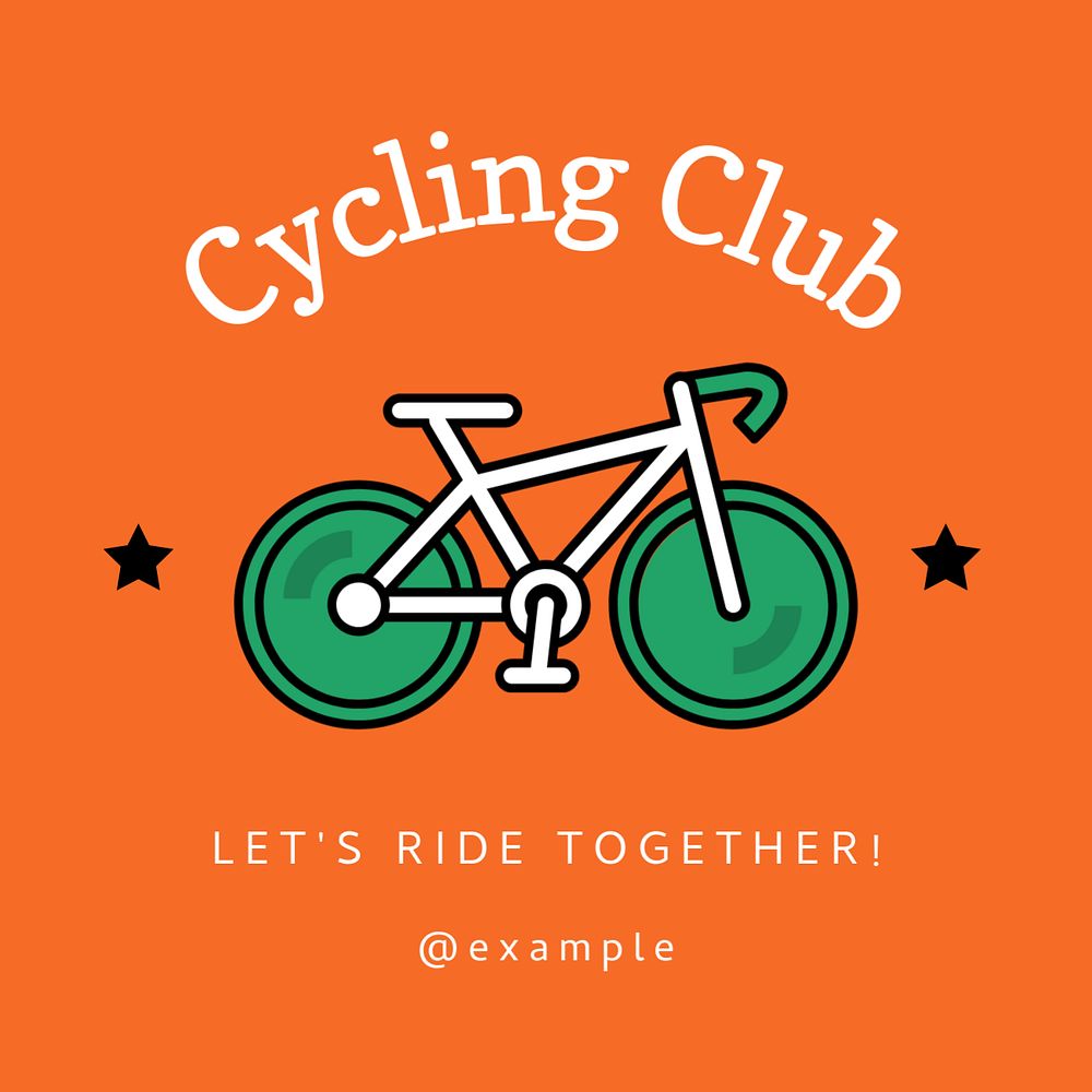 Cycling club Instagram post template, editable text