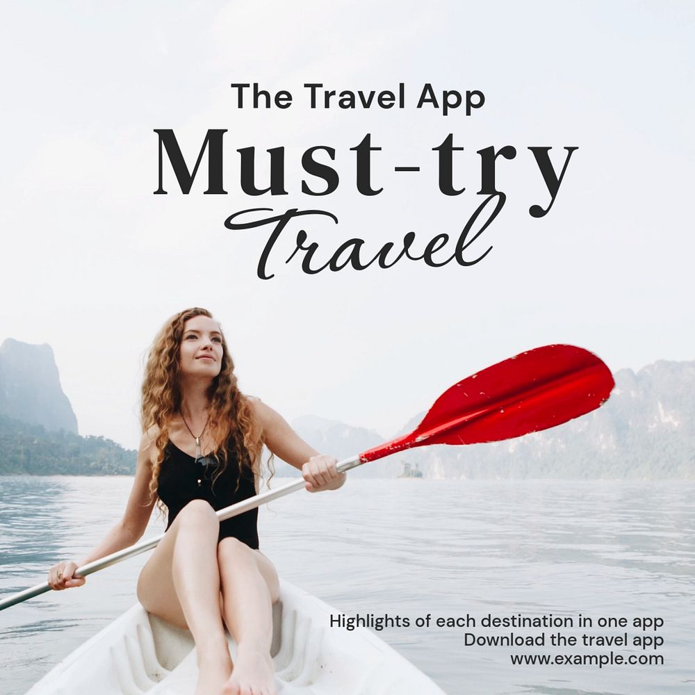 Must-try travel Instagram post template, editable text