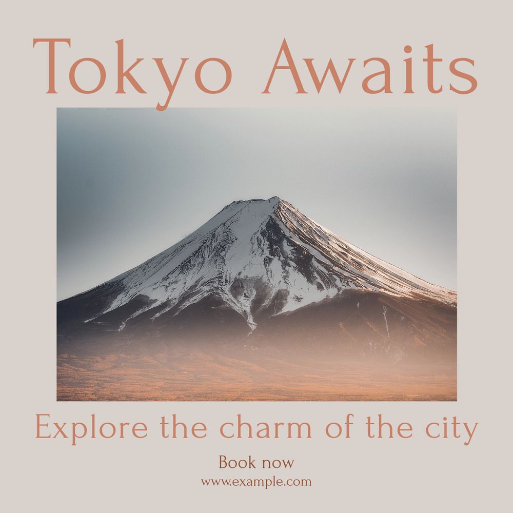 Tokyo awaits Instagram post template, editable design