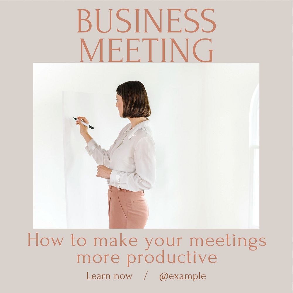 Business meeting Instagram post template, editable design