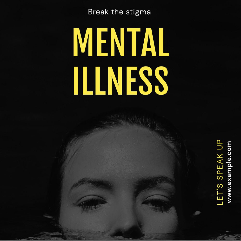 Mental illness Instagram post template, editable text