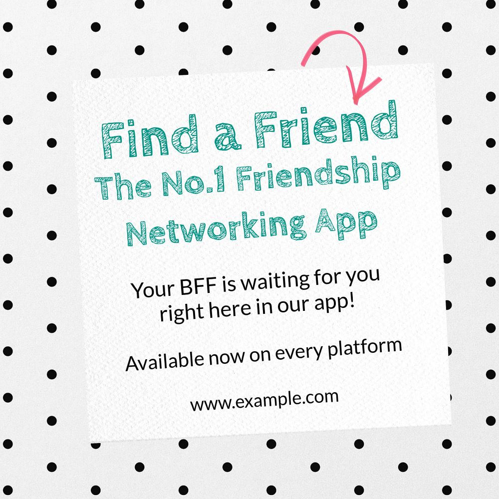 Find a friend Instagram post template, editable text