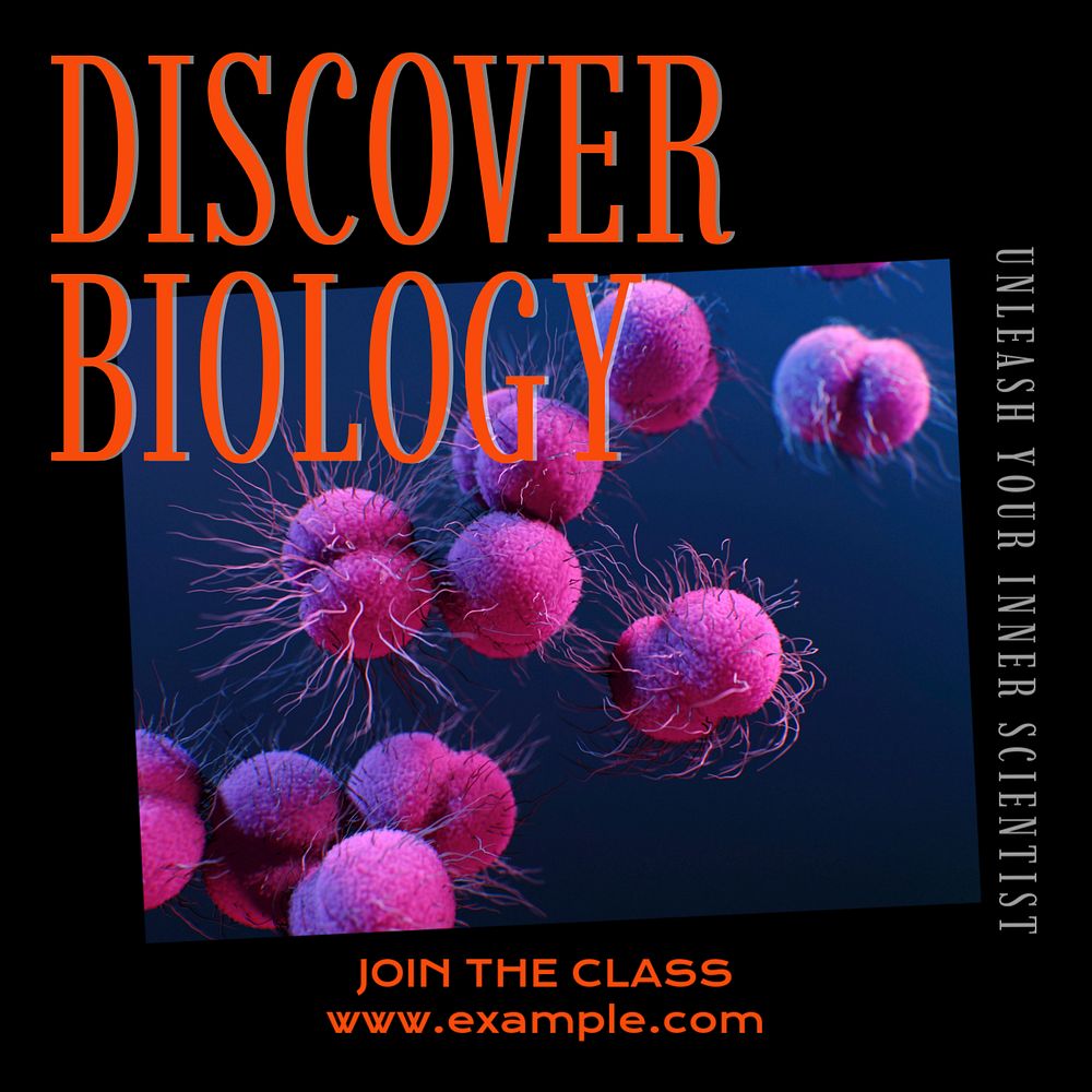 Biology class Instagram post template, editable text