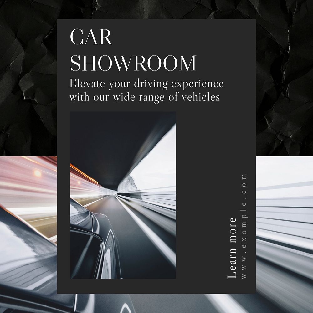 Car showroom Instagram post template, editable text