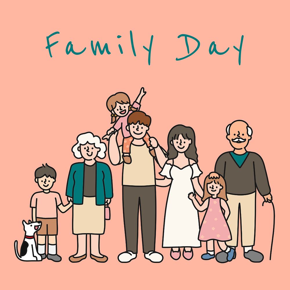 Family Day Instagram post template, editable text