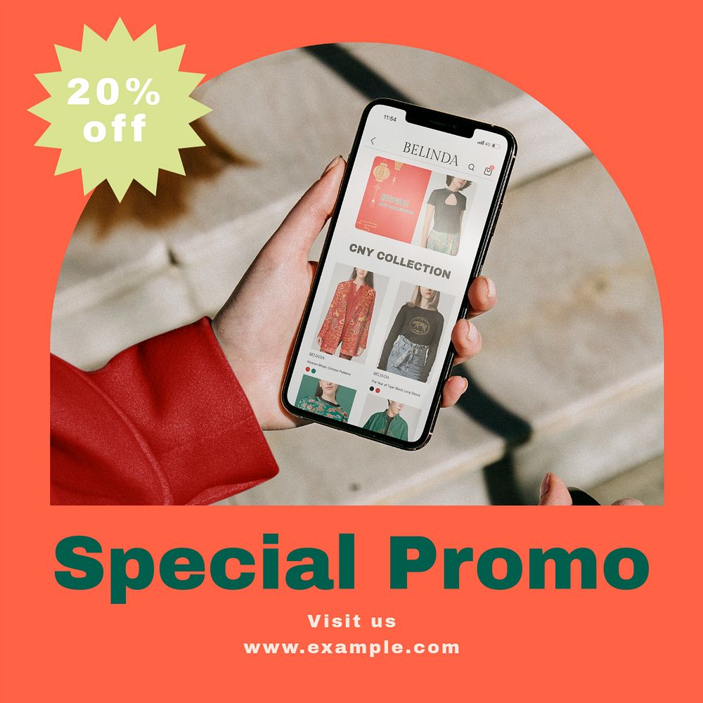 Special promo Instagram post template, editable text