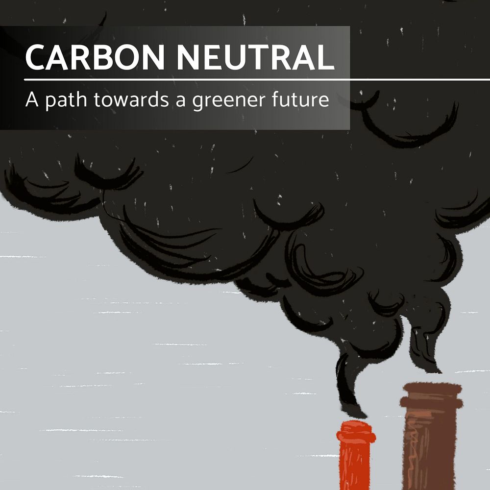 Carbon neutral Instagram post template, editable text