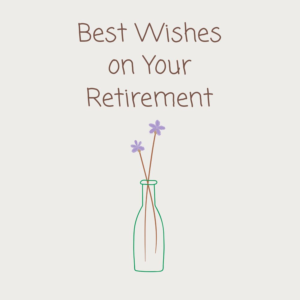 Happy retirement Instagram post template, editable text