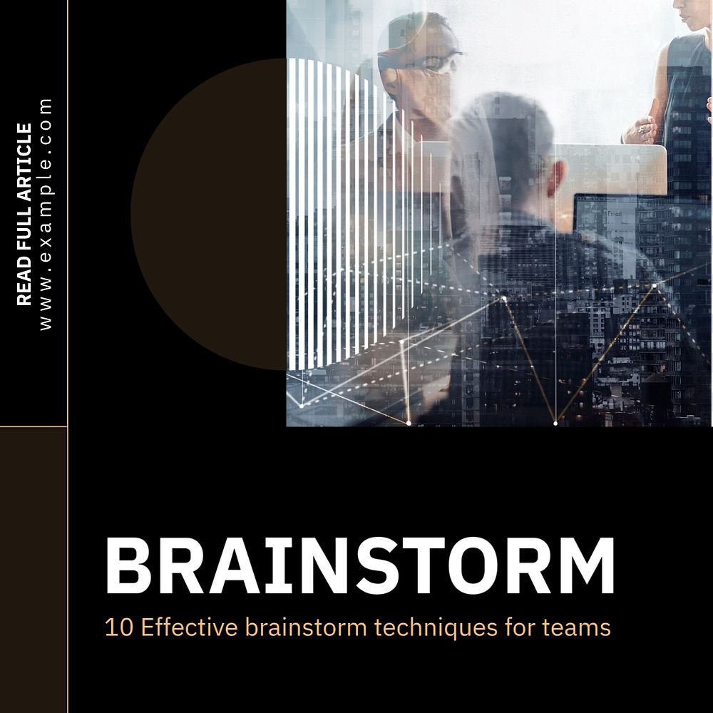 Brainstorm Instagram post template, editable text