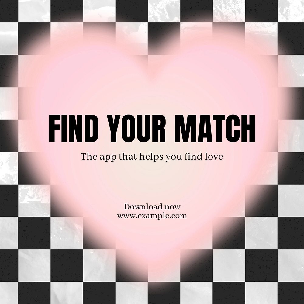 Dating app Instagram post template, editable text