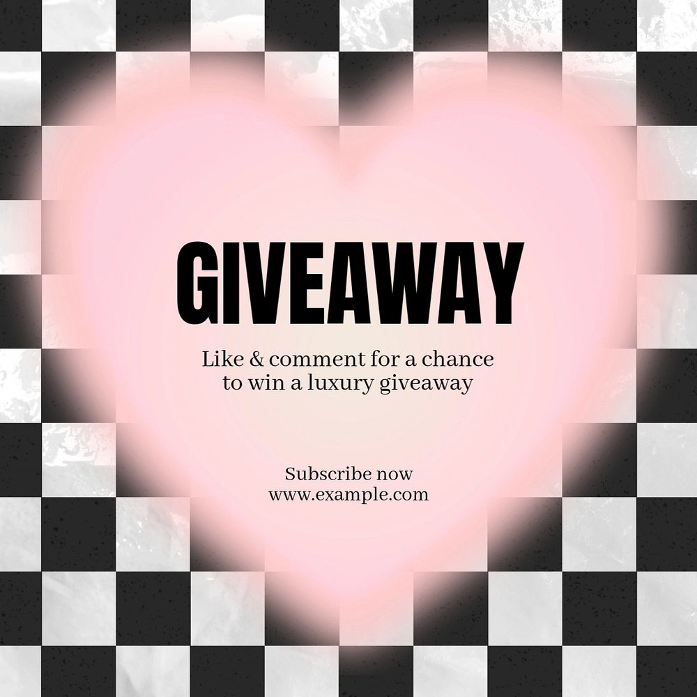 Giveaway Instagram post template, editable text