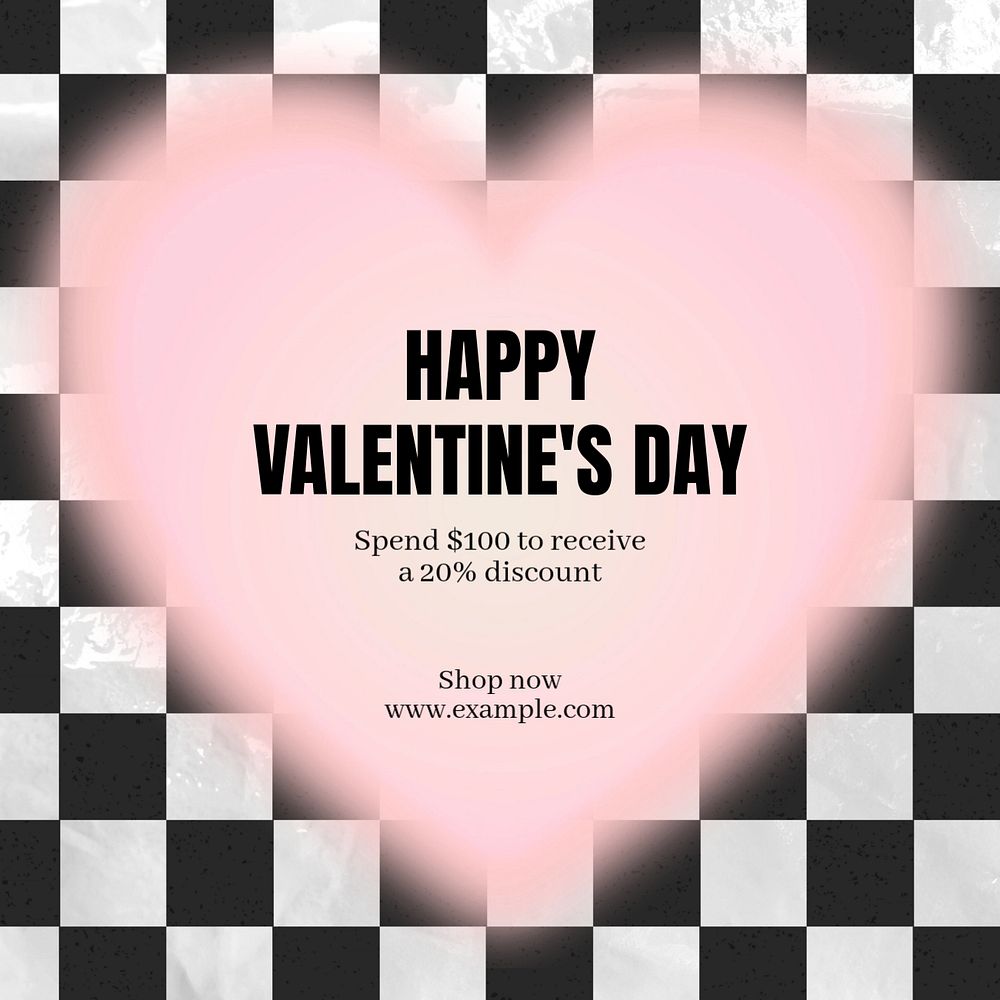 Valentine's day sale Instagram post template, editable text