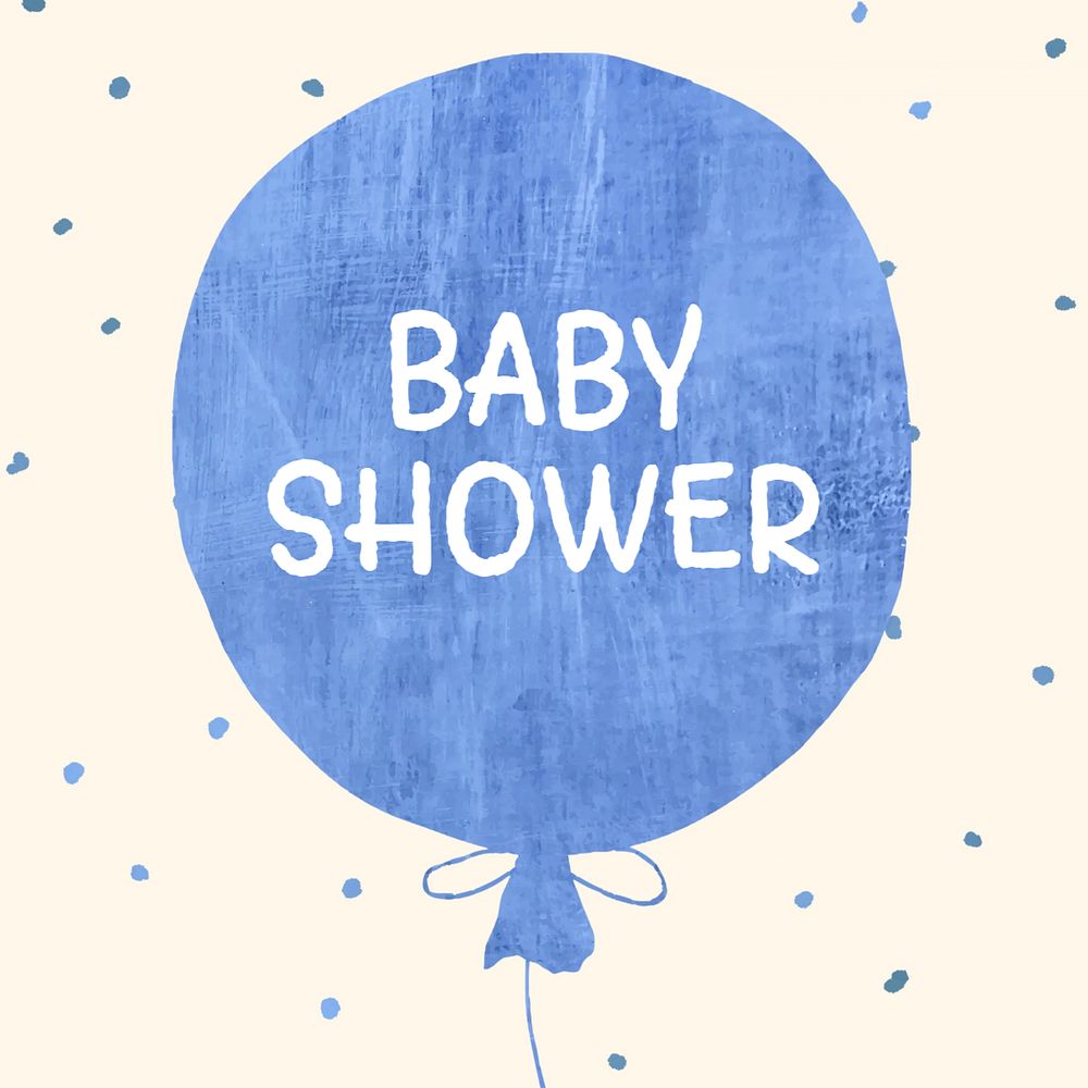 Baby shower Instagram post template, editable text